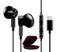 Écouteurs USB C Magnétique Casque pour Samsung A17/A16/A56/A57/S26/S25 Noir | HiFi Stéréo Type C Ecouteur Filaire Casques avec Micro pour iPhone 17 16e pour Pixel 10a 9a 11 pour Redmi Note 15/POCO X8 Pro