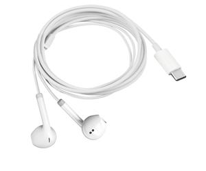 Écouteurs USB C Microphone Anti-bruit Boutons de Contrôle Longueur 1.2m Blanc