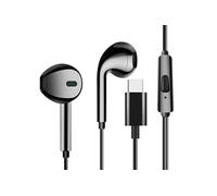 Ecouteurs USB C Microphone Kit Mains Libres Câble Silicone 1.2m Noir