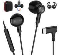 Écouteurs USB-C pour Honor 400 Smart 5G X9d X8d/Galaxy S26 S25 A17 A56,Noir