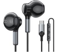 Écouteurs USB C, pour iPhone 15, 16 Plus, Pro Max, avec câble de type C, microphone et contrôle du volume - Noir