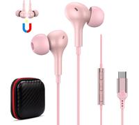 Écouteurs USB C pour iPhone 15 Samsung Galaxy A55 A35 A34 A54 A53 A33 5G S23 Ultra S22 S21 FE Casque USB C avec microphone HiFi Stéréo Écouteurs USB C In-Ear avec fil pour Pixel 8a 7 OnePlus