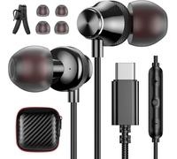 Écouteurs USB C pour iPhone 16 15 Samsung A55 A35 A54 A34 S24 S23 FE,Écouteurs Intra Auriculaires USB Type C en Tressé Oreillettes Filaires Anti-Bruit Casque avec Micro pour Mi 13T Pixel 9 8a Oneplus