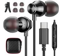 Écouteurs USB C pour iPhone 17 16e Galaxy A16 A17 A56 A36 S26 S25,Écouteurs Intra Auriculaires USB Type C en Tressé Oreillettes Filaires Anti-Bruit Casque avec Micro pour Mi 15T pour Pixel 10a 9a 8a