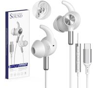 Écouteurs USB C pour iPhone 18 Pro Max 17 16 15, Anti-Chute, Sport Blanc | Auriculaires avec Micro et Télécommande pour Samsung Galaxy S26 S25 S24 A16 A56 Pixel 11 10 9 8 pour Gaming Étude Télétravail