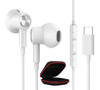 Écouteurs USB C pour Samsung A16/A17/A56/A37/S26 Ultra/S25/S24 HiFi Stéréo Magnétique Casque USB Type C Ecouteur Filaire Casque avec Micro pour iPhone 17 16e 15 pour Pixel 9a 10 pour OnePlus 15 Blanc