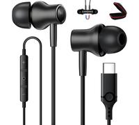 Ecouteurs USB C pour Samsung A16 A55 A35 A36 S25 S24 S23 Écouteur USB Type C Filaire Casque Intra Auriculaire Magnétique avec Micro pour iPhone 16e 16 15 Pixel 9 8a 7a POCO X7 Pro Gris Argent