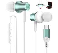Ecouteurs USB C pour Samsung A17 A16 A56 A57 A37 S26 S25 Écouteurs USB Type C Filaire Casque Intra Auriculaire Magnétique avec Micro pour iPhone 17 16e 15 pour Pixel 10a 9a 8a pour Redmi Note 15 Cyan