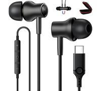 Ecouteurs USB C pour Samsung A55 A35 A33 A54 A34 S24 FE S23 Écouteurs USB Type C Filaire Casque Intra Auriculaire Magnétique avec Micro pour iPhone 16 15 Pixel 9/8a/7 POCO X6 Pro Gris Argent