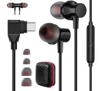 Écouteurs USB C pour Samsung A56 A36 A17 A55 A35 A54 5G,90° Degrés Type C Casque Intra-Auriculaires avec Câble Microphone HiFi Stéréo pour Galaxy S25 S24 iPad iPhone 17 16e 15 Pixel 10 9a Mi Poco X7