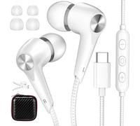 Écouteurs USB C pour Samsung Galaxy A57 A37 A56 A36 A27 5G A26 Pixel 10 9 | Écouteurs stéréo HiFi type C avec câble microphone isolation acoustique pour iPhone 16e 17 Pro iPad Xiaomi 17T OPPO