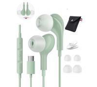 Écouteurs USB C pour Samsung Galaxy S24 Ultra S25 S23 S22 S21 A55 A56 A54 A16 Ecouteur iPhone 15 Pro Max Ecouteurs Type C Hi-FI Stéréo USB Type C Intra-Ecouteurs Filaire avec Microphone Casque USB C