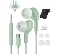 Écouteurs USB C pour Samsung Galaxy S24 Ultra S25 S23 S22 S21 A55 A56 A54 A16 Ecouteur iPhone 15 Pro Max Ecouteurs Type C Hi-FI Stéréo USB Type C Intra-Ecouteurs Filaire avec Microphone Casque USB C