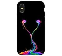 Écouteurs vibrants avec Impression Peinture Goutte à Goutte Coque pour iPhone X/XS