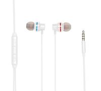 Ecouteurs WE avec micro 1.2m - jack 3.5mm , boitier de controle intégré au cable, BLANC