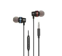 Ecouteurs WE avec micro NOIR1.2m - jack 3.5mm , boitier de controle intégré au cable, Noir