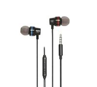 Ecouteurs WE filaire, intra, jack 3.5mm avec boîtier de contrôle et micro intégré au câble, noir