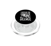 Ecoutez Le Silence Loup forêt Nature randonnée Lune Camping PopSockets PopGrip pour MagSafe