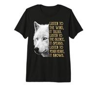 Écoutez Le Vent, il Parle, écoutez Le Silence : White Wolf T-Shirt Haut de Gamme