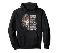 Écoutez Le Vent, il Parle, écoutez Le Silence Wolf Art Sweat à Capuche