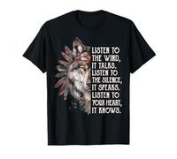 Écoutez Le Vent, il Parle, écoutez Le Silence Wolf Art T-Shirt