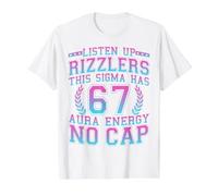 Écoutez Rizzlers : ce Sigma possède 67 Points d'énergie d'aura, Six Sept T-Shirt Graphique avec Valeur, Homme, Blanc, M