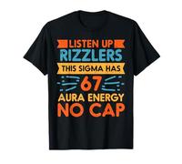 Écoutez Rizzlers Sigma 67 No Cap Aura Energy Meme 6 7 Kids T-Shirt