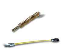 Ecouvillon Laiton Condenseur | Lot de 3 avec 1 Tringle Flexible 48 cm | Ø 14 mm | Raccord Laiton taraudé M6 Femelle | Torsade en Acier galvanisé | Brosse Nettoyage | Kibros 4TCL14_Tx3