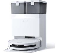 ECOVACS T50 Omni Aspirateur Robot avec Station, Puissance 15000Pa, Brosse latérale et serpillière Extensibles, ZeroTangle 2.0, AIVI 3D 2.0, Lavage à l'eau Chaude 75℃, Ultra-Mince 81 mm, Blanc