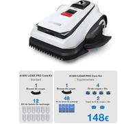 Ecovacs Goat A1600 LiDAR Pro Care Kit Robot Tondeuse sans Fil, 1600 M², Navigation Dual-LiDAR 360°, Cartographie Automatique, Évitement d'obstacles 3D par IA, Charge Ultrarapide, Grimpe à 50%