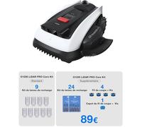 Ecovacs Goat O1200 LiDAR Pro Care Kit Robot Tondeuse sans Fil, 1200 M², Navigation Dual-LiDAR 360°, Cartographie Auto, Évitement d'obstacles 3D par IA, Coupe Précise des Bords