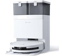 ECOVACS T50 Omni Aspirateur Robot avec Station, Puissance 15000Pa (amélioré par T30 Pro Omni), Brosse latérale et serpillière Extensibles, ZeroTangle 2.0, AIVI 3D 2.0, Lavage à l'eau Chaude 75℃,Blanc