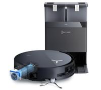 ECOVACS X8 Omni Robot Aspirateur Laveur avec Station Omni, Aspirateur Robot 18000Pa, Nettoyage Automatique instantané OZMO Roller, Lavage à l'eau Chaude 75 ℃, Vidage Automatique, Noir