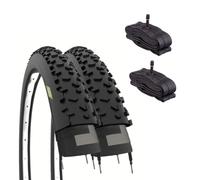 Ecovelò 2 29 x 2,25 (57-622) + Chambres à air Valve Schrader America Pneus VTT Adulte Unisexe, Nero, Taille Unique