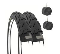 ECOVELO 2 COPERTONI 16 X 1.95 (50-305) + CAMERE, 2 PNEUS 16 X 1.95 (50-305) + Caoutchouc Enfants Unisexes, Noir, 16 X 1.95 -