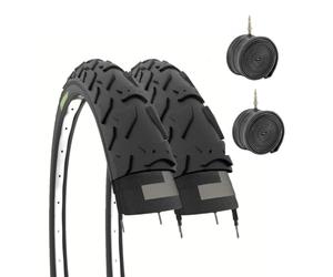 ECOVELO 2 COPERTONI 16 X 1.95 (50-305) + CAMERE, 2 PNEUS 16 X 1.95 (50-305) + Caoutchouc Enfants Unisexes, Noir, 16 X 1.95 -