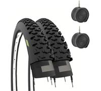Ecovelò, 2 couvercles VTT 24 x 1,95 (44-507) + Chambres Unisexe Enfant, Noir