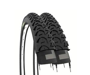Ecovelò 2 COUVERTONS 20 X 1.95 (50-406) Pneus Noirs TASSÉS pour VTT VTT 20" Vélo, Noir