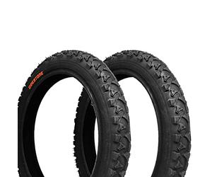 ECOVELO 2 Pneus 12 1/2 X 1.75 2 1/4 (47-203) Noir pour VTT Enfant | Pneu Noir pour Vélo