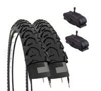 ECOVELO 2 pneus 16 x 1,75 + Chambres avec Valve américaine Adulte Unisexe, Nero, 16