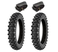 ECOVELO 2 Pneus 2.50-10 + Chambres à Air Pneus Tassellés 33J Cross Mini Moto Pneus Minicross
