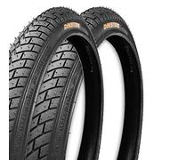 Ecovelo 2 Pneus 20 x 1.95 (54-406) pour BMX, Vélo de Ville, Enfant | Pneu Route Noir Caoutchouc Vélo Vélo