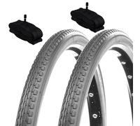 ECOVELO 2 pneus 24 x 1 3/8 (37-540) + Chambres vannes américaines pneus Gris couvertures carrosserie/Chaise roulante 24"