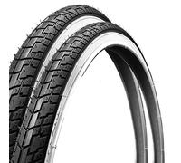 ECOVELO 2 Pneus 24 x 1 3/8 (37-540) pour Vélo de Ville, Enfant | Pneus Route BlancNoirs Caoutchouc Vélo