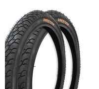 ECOVELO 2 Pneus 24 x 1.75 (44-507) pour Vélo de Ville Et Enfant | Pneus Route Noir Caoutchouc Vélo