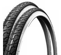 Ecovelo 2 Pneus 26 x 1,75 (44-559) BlancNoirs pour Ville, Route, VTT, Adulte, Vélo | Pneus Route Noirs en Caoutchouc Vélo