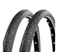 Ecovelo 2 pneus 26 x 1,75 (47-559) pour vélo de ville, route, VTT, adulte, vélo | pneus routiers noirs en caoutchouc vélo