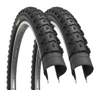 Ecovelo 2 pneus 26 x 1,95 (53-559) noirs pour VTT vélo à clouté