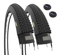 2 pneus 27,5 x 2,10 (54 - 584) + 2 chambres à air avec valve française, Accessoire Velo VTT Caoutchouc Route Hors Route