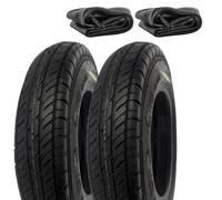 ECOVELO 2 pneus 4.00 - 10 + pneus renforcés 4 PR type chambre à air pour roues de remorque, bateau, remorque, 60J